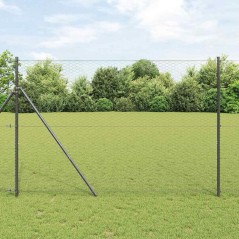vidaXL Recinzione Esagonale Grigia 1,5 x 10 m in Acciaio