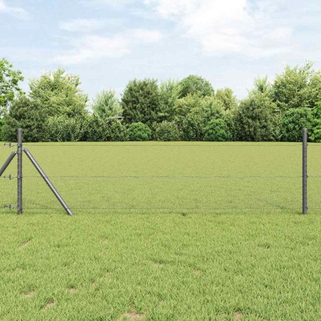 vidaXL Recinzione Esagonale con 7 Paletti 0,5x25 m Grigio in Acciaio