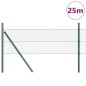vidaXL Recinzione Esagonale con 7 Paletti 0,5x25 m Grigio in Acciaio