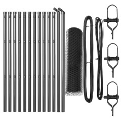 vidaXL Recinzione Esagonale in Rete di con 7 Post, 0,5x25 m, Acciaio Grigio
