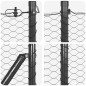 vidaXL Recinzione Esagonale in Rete di con 7 Post, 0,5x25 m, Acciaio Grigio