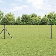 vidaXL Recinzione Esagonale con 7 Post 0,5x25 m in Grigio Acciaio