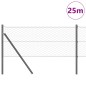 vidaXL Recinzione Esagonale Grigio 0,6x25 m in Acciaio