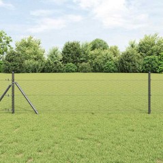 vidaXL Recinzione Esagonale Grigia 0,8x25 m in Acciaio
