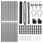 vidaXL Recinzione esagonale con 7 pali, 1x25 m, acciaio grigio. vidaXL Recinzione esagonale con 7 pali, 1x25 m, acciaio grigio.