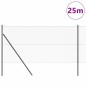 vidaXL Recinzione esagonale con 7 pali 1,2x25 m in acciaio grigio