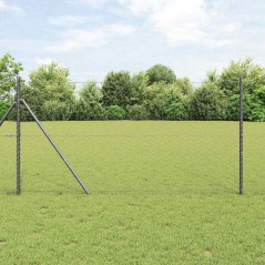 vidaXL Recinzione Esagonale in Filo con 7 Post 1,2 x 25 m Grigio Acciaio