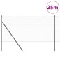 vidaXL Recinzione Esagonale in Filo con 7 Post 1,2 x 25 m Grigio Acciaio vidaXL Recinzione Esagonale in Filo con 7 Post 1,2 x 25 m Grigio Acciaio