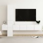 Set Mobile TV 5 pz Bianco Lucido in Truciolato Set Mobile TV 5 pz Bianco Lucido in Truciolato