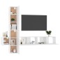 Set Mobile TV 5 pz Bianco Lucido in Truciolato Set Mobile TV 5 pz Bianco Lucido in Truciolato