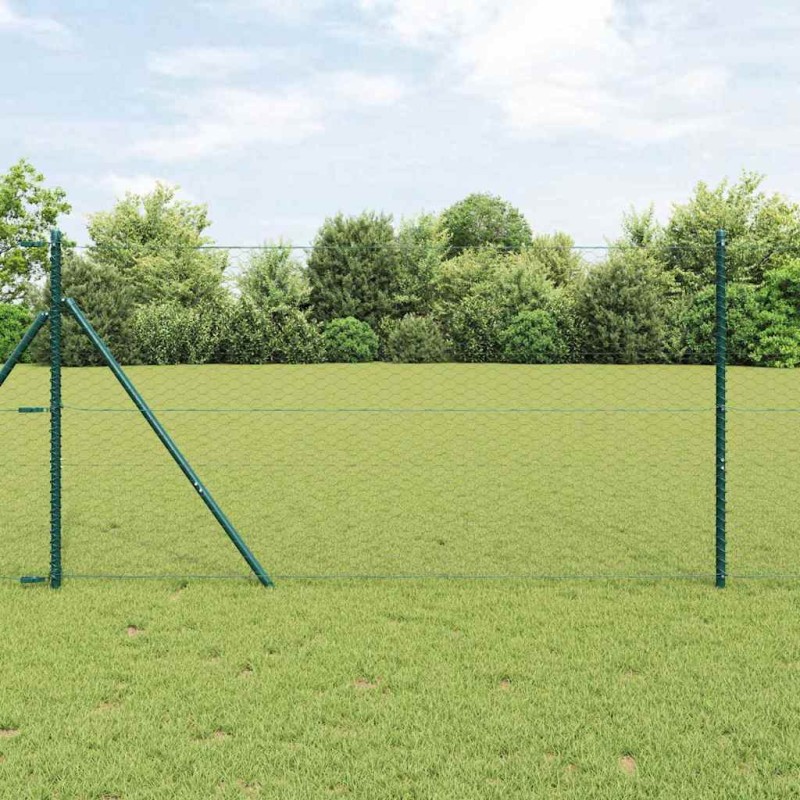 vidaXL Recinzione Esagonale Grigia di 1x50 m in Acciaio