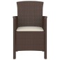 Set Divani da Giardino 3 pz con Cuscini in Rattan PP Marrone Set Divani da Giardino 3 pz con Cuscini in Rattan PP Marrone