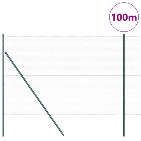 vidaXL Recinzione Esagonale Grigio 1.6x100 m in Acciaio