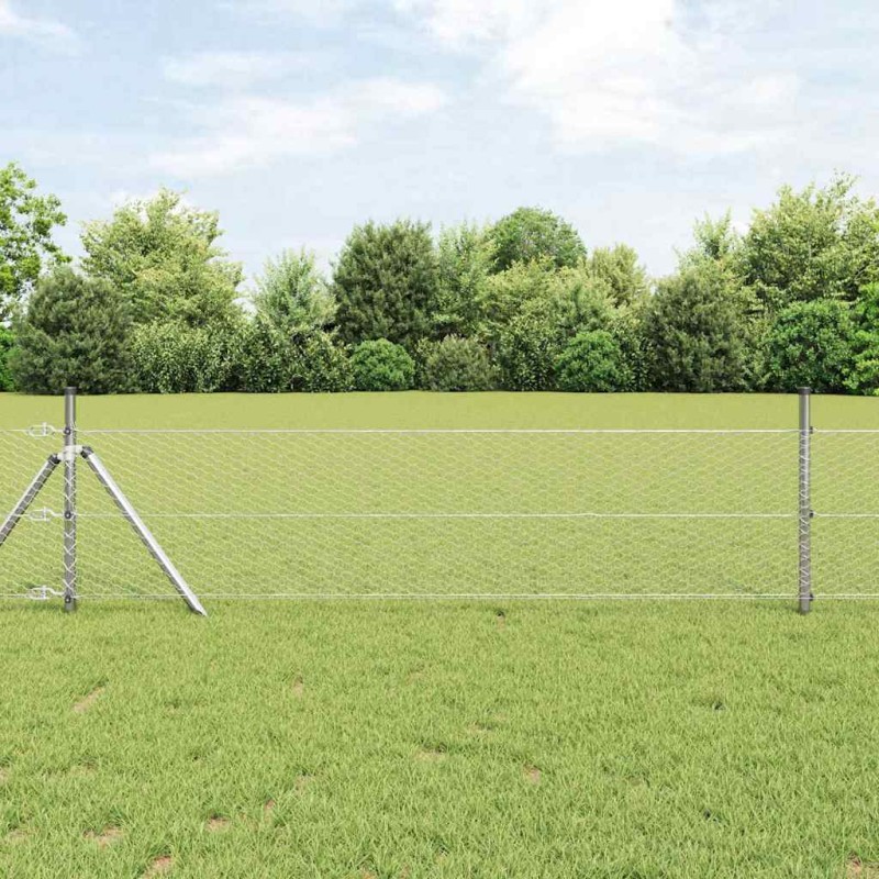 vidaXL Recinzione Esagonale 0,5x10 m in Acciaio Zincato