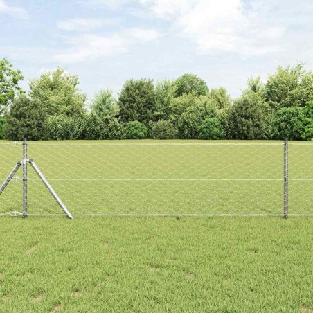 vidaXL Recinzione Esagonale 0,6x10 m in Acciaio Zincato