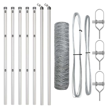 vidaXL Recinzione Esagonale 0.8x10 m in Acciaio Galvanizzato