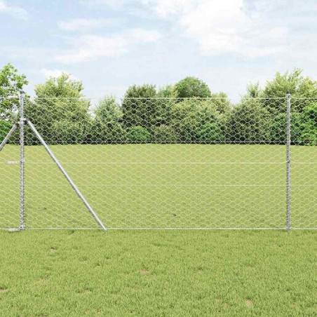 vidaXL Recinzione Esagonale 1x10 m in Acciaio Zincato