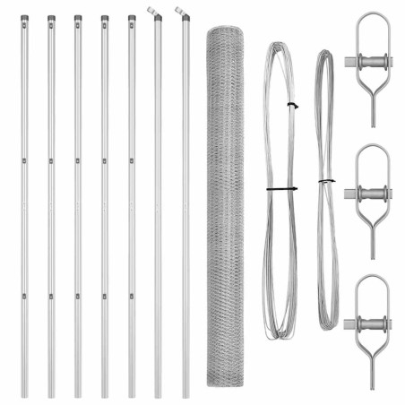 vidaXL Recinzione esagonale 1.5x10 m in acciaio galvanizzato.