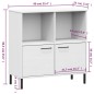 Libreria Gambe Metallo Bianco 90x35x90,5 cm Legno Massello OSLO