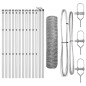 vidaXL Recinzione Esagonale con 13 pali, argento, 0.5 x 25 m in acciaio zincato
