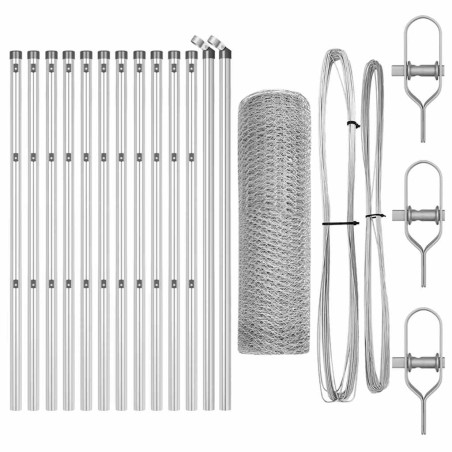 vidaXL Recinzione Esagonale 0.8x25 m in Acciaio Zincato