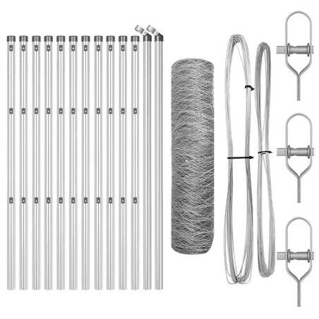 vidaXL Recinto esagonale 0,8x25 m in acciaio zincato
