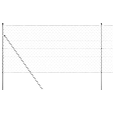vidaXL Recinzione Esagonale con 7 Posti 1,2x25 m in Acciaio Argento