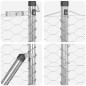 vidaXL Recinzione Esagonale con 7 Posti 1,2x25 m in Acciaio Argento