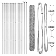 vidaXL Recinzione Esagonale con 7 Pali 1,2x25 m Acciaio Argento