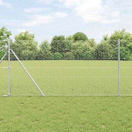 vidaXL Recinzione Esagonale 1,4x25 m in Acciaio Galvanizzato