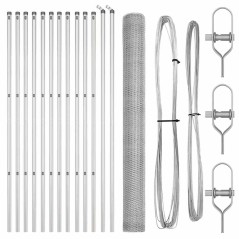 vidaXL Recinzione esagonale con 7 posti 1,5x25 m in acciaio argento.