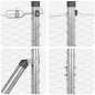 vidaXL Recinzione esagonale con 7 posti 1,5x25 m in acciaio argento.