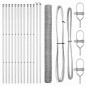 vidaXL Recinzione Esagonale con 7 Paletti, 1,5x25 m, Acciaio Argento