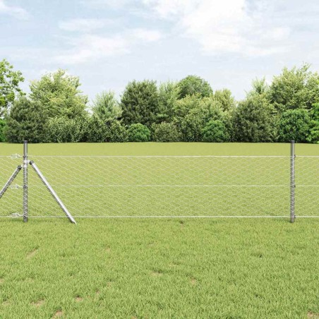 vidaXL Recinzione Esagonale 0,5 x 50 m in Acciaio Zincato