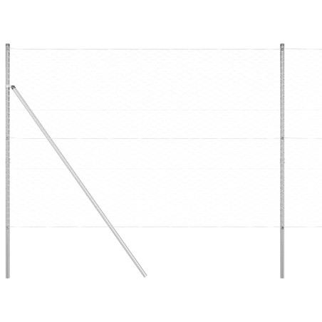 vidaXL Recinzione Esagonale 1.5x50 m in Acciaio Zincato