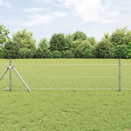 vidaXL Recinzione esagonale 0,5x100 m in acciaio zincato
