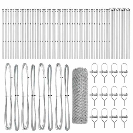 vidaXL Recinto Esagonale 0.8x100 m in Acciaio Galvanizzato