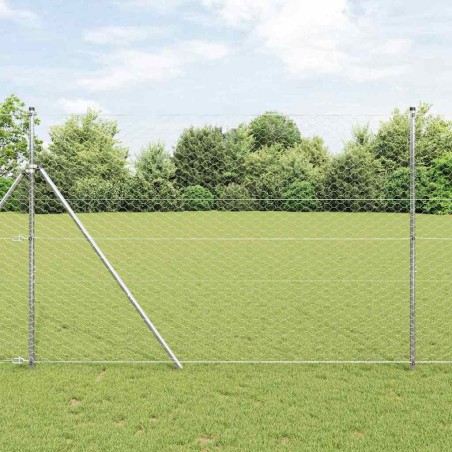 vidaXL Recinzione Esagonale 1,5 x 100 m in Acciaio Zincato