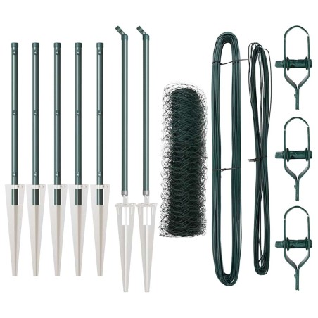 vidaXL Recinzione esagonale verde 0,4x10 m in acciaio
