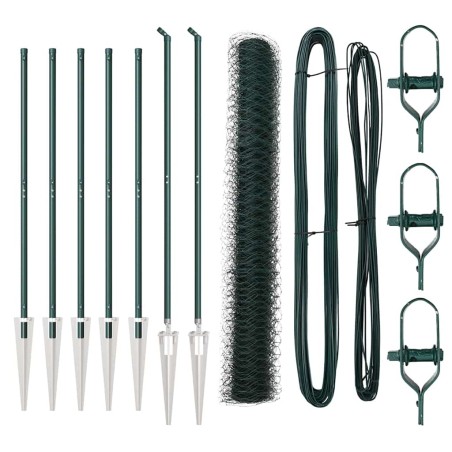 vidaXL Recinzione esagonale verde 1x10 m in acciaio
