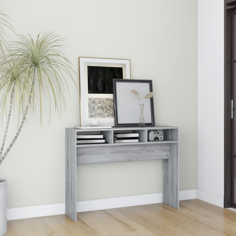 Tavolino Consolle Grigio Sonoma 105x30x80 cm Legno Multistrato Tavolino Consolle Grigio Sonoma 105x30x80 cm Legno Multistrato