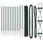 vidaXL Recinzione esagonale con 7 pali a spillo, 1x25 m in acciaio verde.