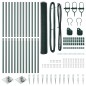 vidaXL Recinzione esagonale con 7 pali a spillo, 1x25 m in acciaio verde.