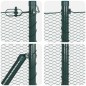 vidaXL Recinzione esagonale con 7 pali a spillo, 1x25 m in acciaio verde.