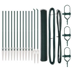 vidaXL Recinto esagonale con 7 picchetti, 1x25 m, acciaio verde