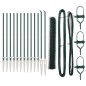 vidaXL Recinzione esagonale con 7 pali a punta, 1x25 m in acciaio verde.
