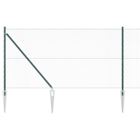 vidaXL Recinzione esagonale con 7 pali a punta 1,2x25 m in acciaio verde