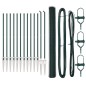 vidaXL Recinzione Esagonale con 7 Pali a Picco, 1,5x25 m, Acciaio Verde vidaXL Recinzione Esagonale con 7 Pali a Picco, 1,5x25 m, Acciaio Verde