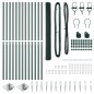 vidaXL Recinzione Esagonale con 7 Pali a Picco, 1,5x25 m, Acciaio Verde vidaXL Recinzione Esagonale con 7 Pali a Picco, 1,5x25 m, Acciaio Verde