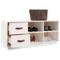 Scarpiera Bianca 100x34x45 cm in Legno Massello di Pino Scarpiera Bianca 100x34x45 cm in Legno Massello di Pino